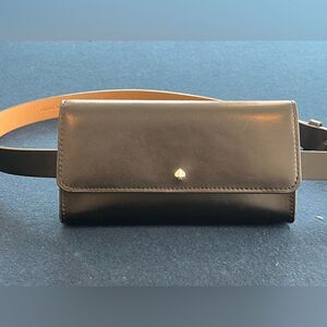 **"Kate Spade New York Leather Belt Bag – Classic Black (Size S/M)"**